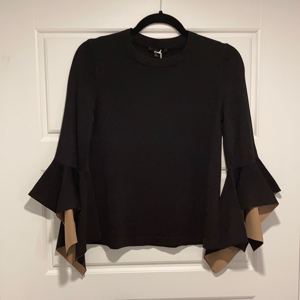 Classy black top with beige sleeves